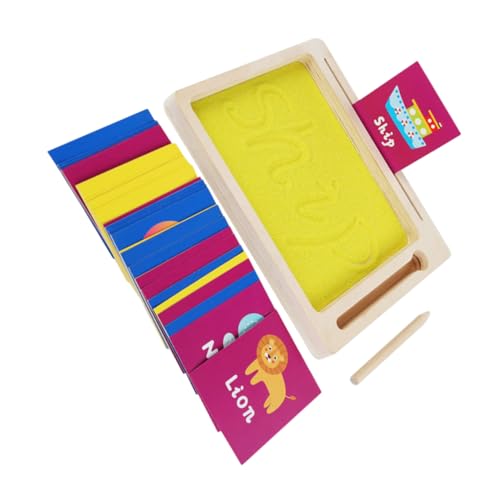 CORHAD Montessori Alphabet Lernspielzeug mit Sand Schreibtablett für Kleinkinder und Vorschulkinder Fördert Buchstaben Nachzeichnen Schreiben und Kreative Sandkunst Holz und Papier von CORHAD