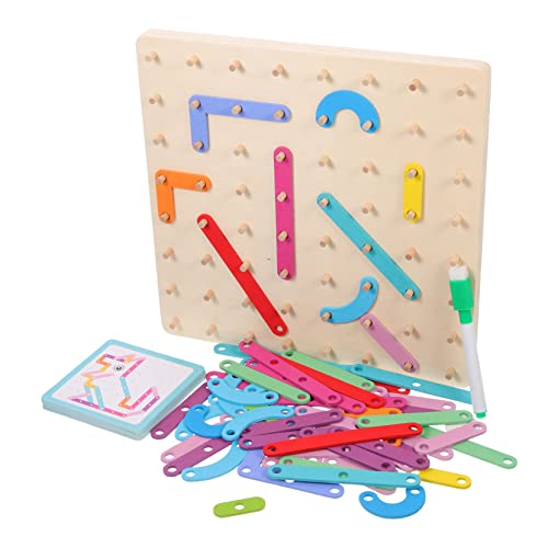 CORHAD Montessori Holz Geobrett mit Bunten Stäben Pädagogisches Kinderspielzeug Ab Jahren Geometrisches Lernspiel Geduld und Feinmotorik Geschenk für Vorschulkinder von CORHAD