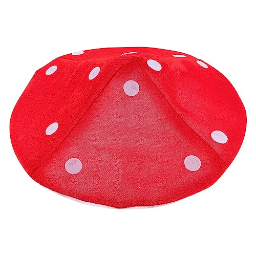 CORHAD Mushroom Hat für Lustige Pilzkopfbedeckung für Cosplay Halloween und Themenpartys Rote Farben Weiches Material für Verkleidungen und Bühnenauftritte von CORHAD