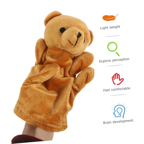 CORHAD Niedliche Plüschbär handpuppe aus Weichem Material Interaktives Puppenspielzeug für Junge Mädchen und Kleinkinder Pädagogische Fingerpuppe für Geschichtenerzählen und Eltern Junge von CORHAD