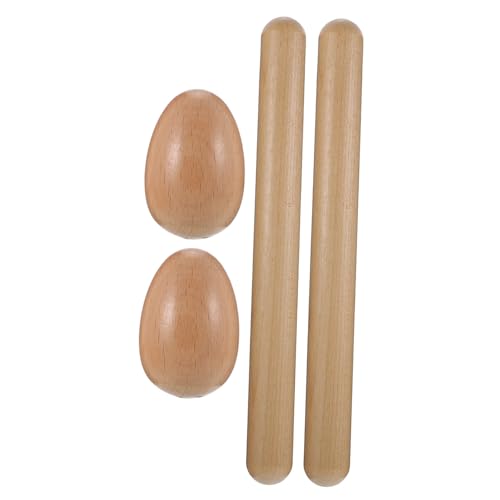CORHAD Orff Holz Ei Shaker und Rhythmusstöcke Instrument Robustes Handliches Musikinstrument für Kreativität und Konzentration in Kindergarten und Schule von CORHAD