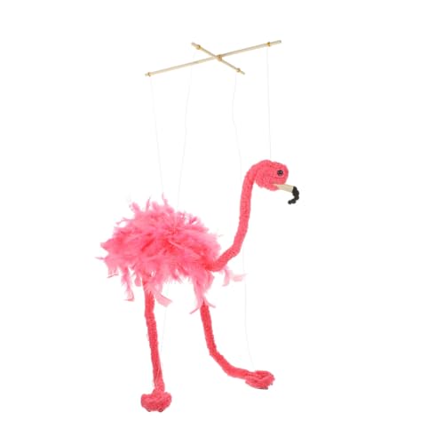CORHAD Plüsch Flamingo Marionette Handpuppe mit Robustem Seil Wiederverwendbares Marionettenspielzeug für Bühnenauftritte Partydekoration und Interaktives Tierspielzeug von CORHAD