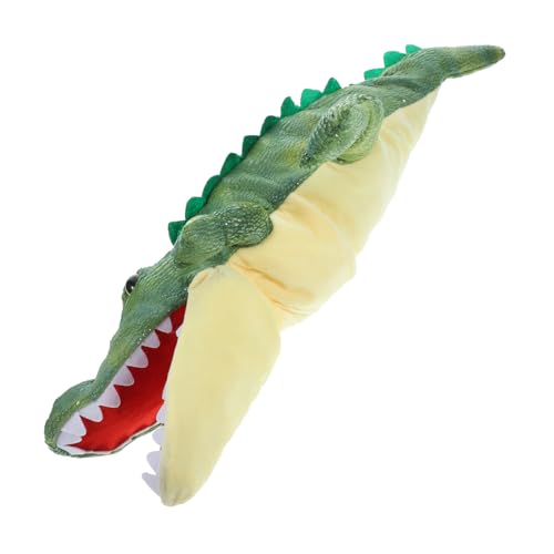CORHAD Plüsch Krokodil Handpuppe aus Weichem Plüsch Interaktives Tier Handspielzeug mit Beweglichem Schnabel Pädagogisches Rollenspiel für Leicht Waschbar und Farbenfroh für Geschichten von CORHAD