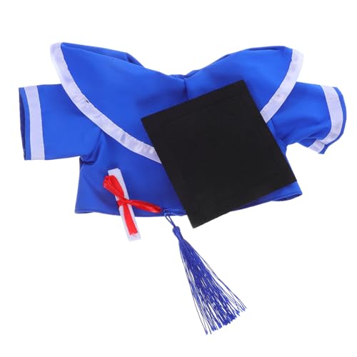 CORHAD Plüschbär Abschlusskleidung mit Blauem Umhang Weißem Kragen und Urkunde Weiches Stofftier Kostüm Graduation Dress Up für Kuscheltiere Puppenkleidung für Abschlussfeiern von CORHAD