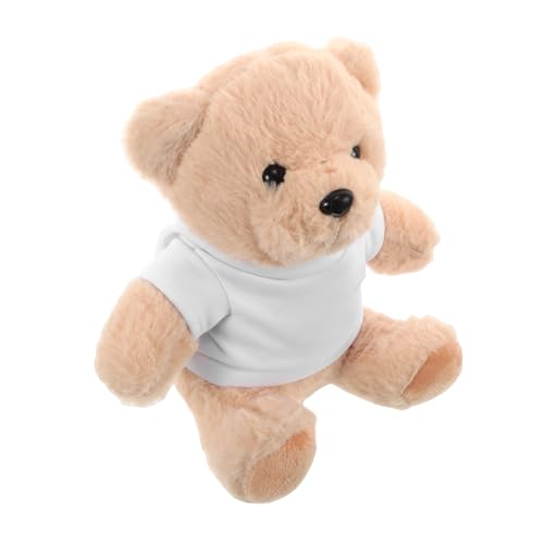 CORHAD Plüschbär mit Weißem T-Shirt zum Selbstgestalten Weiches Kuscheltier für DIY Sublimation Personalisierbarer Plüschbär für Geburtstage Partys und Sammler Sitzbär von CORHAD