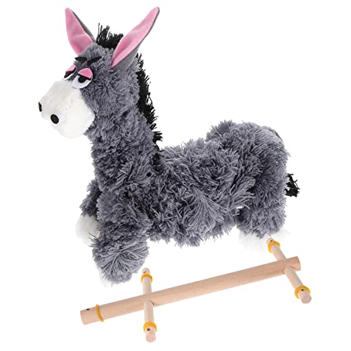CORHAD Plüschtier Marionette Handpuppe Tiefgrauer Esel Marionetten Puppenspiel Kreative Holzfigur Lustiges Interaktives Puppentheater Zubehör für Aufführungen von CORHAD