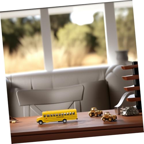 CORHAD Pull Back schulbus aus Metall Großes Gelbes Die cast Modell mit Realistischem Design Detailgetreues Busfahrzeug für Jungen Mädchen und Kleinkinder Inertiebetriebenes Spielzeugauto von CORHAD