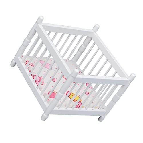 CORHAD Puppenhaus Möbel Miniatur Weißes Holz Kinderbett für Babybett Puppenmöbel für Kinderzimmer Dekoration Langlebig und Sicher CORHAD Puppenhaus Möbel Miniatur Weißes Holz Kinderbett für Babybett Puppenmöbel für Kinderzimmer Dekoration Langlebig und Sicher von CORHAD