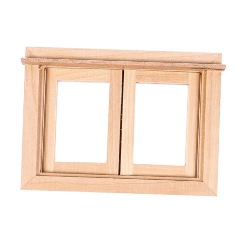 CORHAD Puppenhaus Möbel Simulation Dekoration Stabiles Holz Handgefertigt Kleines Fenster für DIY Puppenhaus Zubehör Leicht und Kompakt Detailreich und Realistisch von CORHAD