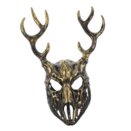 CORHAD Realistische Hirschgeweih Maske Atmungsaktiv Abnehmbar Vielseitig für Halloween Masken Cosplay Komfortabel Auffälliges Design für Partys und Theateraufführungen von CORHAD