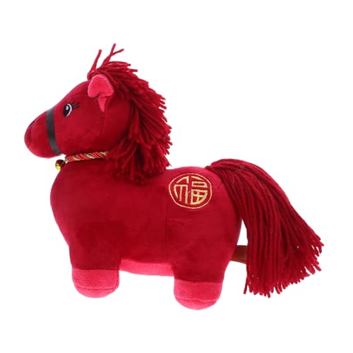 CORHAD Rotes Plüschpferd Kuscheltier Weiches Stofftier Pferd Chinesisches Tierkreiszeichen Pferd Neujahrsdekoration Glücksbringer CORHAD Rotes Plüschpferd Kuscheltier Weiches Stofftier Pferd Chinesisches Tierkreiszeichen Pferd Neujahrsdekoration Glücksbringer von CORHAD