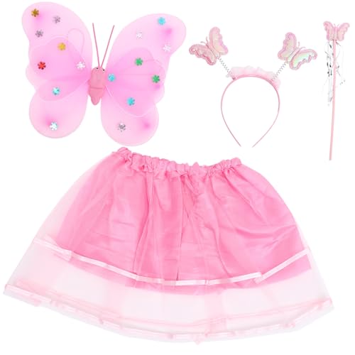 CORHAD Schmetterlings Flügel für Mädchen Leichtes Feenkostüm mit Rock Zauberstab und Haarreif Rosa Butterfly Accessoire für Fasching Karneval Bühnenauftritte und Party CORHAD Schmetterlings Flügel für Mädchen Leichtes Feenkostüm mit Rock Zauberstab und Haarreif Rosa Butterfly Accessoire für Fasching Karneval Bühnenauftritte und Party von CORHAD