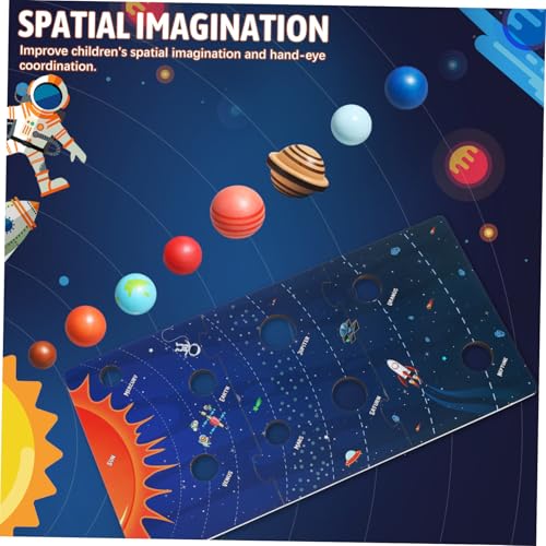 CORHAD Solar System Puzzle Holzspielzeug für Ab Jahren Stabiles Lernspielzeug mit Acht Planeten Montessori Weltraum Modell Pädagogisches Raumfahrt Puzzle Robustes Holzmaterial von CORHAD