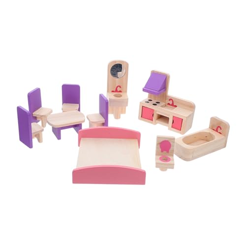 CORHAD Teiliges Holz Puppenhaus Möbelset Stabiles DIY Miniatur Hausmöbel Kit für Fördert Kreativität und Soziale Interaktion Beim Gemeinsamen CORHAD Teiliges Holz Puppenhaus Möbelset Stabiles DIY Miniatur Hausmöbel Kit für Fördert Kreativität und Soziale Interaktion Beim Gemeinsamen von CORHAD