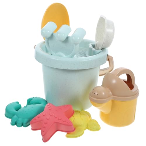 CORHAD Teiliges Strandspielzeug aus Nachhaltigem Weizenstroh mit Eimer Schaufeln und Sandformen Sicher für Kreative Sandkasten Strandspiele für Kleinkinder von CORHAD