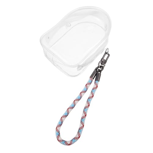 CORHAD Transparente Doll Aufbewahrungstasche mit Reißverschluss PVC Toy Holder für Schlüssel und Kopfhörer Leichte Tragbare Display Carry Bag mit Farbigem Gewebtem Trageband für Reisen von CORHAD
