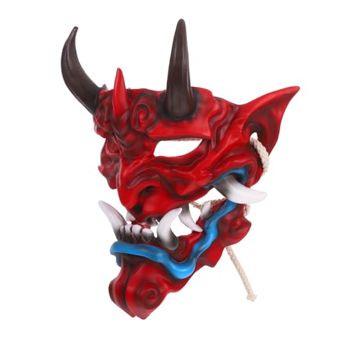 CORHAD Verstellbare Japanische Hannya Maske Halloween Gruselige Dämonenmaske mit Elastischem Band Unisex Cosplay Party Accessoire für Kostüm und Maskenball von CORHAD