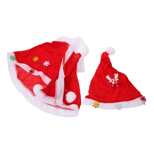 CORHAD Weihnachtsumhang Roter Samt Kapuzenumhang Mit Santa Hut Weicher Weihnachtscape Für Festliche Auftritte Winterfeiern Und Cosplay von CORHAD