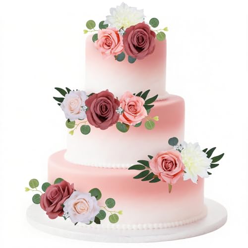 CORNER LACE 31 Stück Vintage rosa Blumen Kuchendekorationen, Hochzeit, künstliche Blumen, Blätter, Kuchendekoration, Geburtstag, Jahrestag, Babyparty, Geschlechtsoffenbarung, Brautparty, Partyzubehör CORNER LACE 31 Stück Vintage rosa Blumen Kuchendekorationen, Hochzeit, künstliche Blumen, Blätter, Kuchendekoration, Geburtstag, Jahrestag, Babyparty, Geschlechtsoffenbarung, Brautparty, Partyzubehör von CORNER LACE