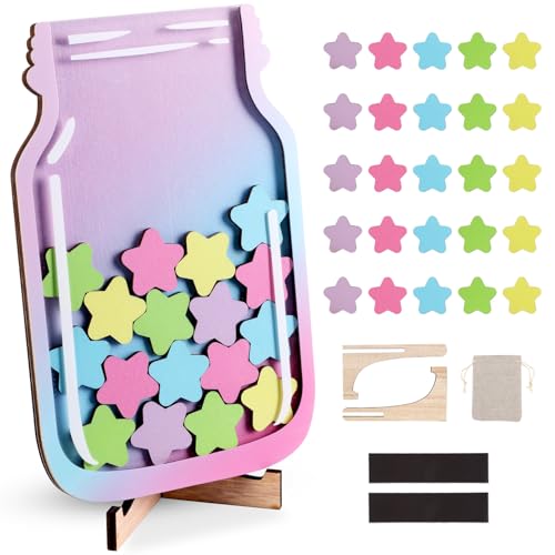 CORNER LACE Belohnungsglas mit Sternen, magnetisches positives Verhalten, mit 25 Holzstern-Ausschnitten, Management-Tools für Eltern, Studenten, Lehrer, Schule, Klassenzimmer, Zuhause CORNER LACE Belohnungsglas mit Sternen, magnetisches positives Verhalten, mit 25 Holzstern-Ausschnitten, Management-Tools für Eltern, Studenten, Lehrer, Schule, Klassenzimmer, Zuhause von CORNER LACE