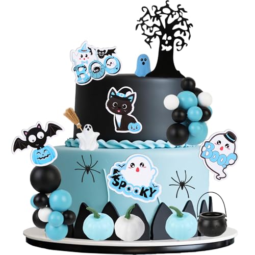CORNER LACE Halloween-Kuchenaufsätze, 47-teilig, gruselige Kuchendekorationsset, Cupcake-Picks, Figur mit Geistern, Kürbisspinnen, Bälle, Dekoration für Halloween, Babyparty, Hochzeit, Partyzubehör CORNER LACE Halloween-Kuchenaufsätze, 47-teilig, gruselige Kuchendekorationsset, Cupcake-Picks, Figur mit Geistern, Kürbisspinnen, Bälle, Dekoration für Halloween, Babyparty, Hochzeit, Partyzubehör von CORNER LACE