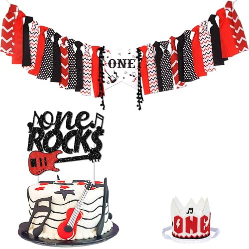 CORNER LACE Rock 1. Geburtstag Party Dekorationen Rot Schwarz, One Rocks Hochstuhl Banner Erster Geburtstag Hut Glitzer Krone Kuchen Topper, Rocking One Year Old Party Supplies Foto Prop CORNER LACE Rock 1. Geburtstag Party Dekorationen Rot Schwarz, One Rocks Hochstuhl Banner Erster Geburtstag Hut Glitzer Krone Kuchen Topper, Rocking One Year Old Party Supplies Foto Prop von CORNER LACE