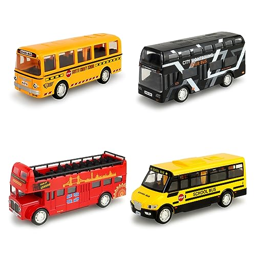CORPER TOYS Bus Spielzeug Die gegossene Metall Spielzeug Cars ziehen Rücken School Bus Doppel Decker London Vehicles Friction Powered City Sightseeing Tour Bus Spielzeuge Set für Kinder 4 Pack CORPER TOYS Bus Spielzeug Die gegossene Metall Spielzeug Cars ziehen Rücken School Bus Doppel Decker London Vehicles Friction Powered City Sightseeing Tour Bus Spielzeuge Set für Kinder 4 Pack von CORPER TOYS