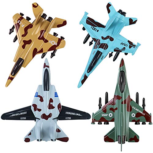 Corper Toys 4 Packungen Rückziehflugzeuge Set Druckguss Kampfflugzeuge Spielzeug für Kinder Geschenk Party Favor Collection Corper Toys 4 Packungen Rückziehflugzeuge Set Druckguss Kampfflugzeuge Spielzeug für Kinder Geschenk Party Favor Collection von CORPER TOYS