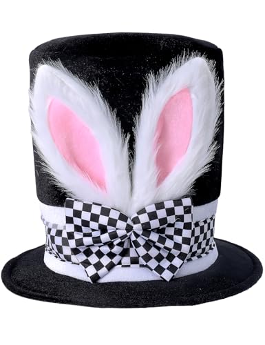 COSAVOROCK Easter Bunny Hat Adult Mad Hatter Hats White Rabbit Costume Black Topper COSAVOROCK Easter Bunny Hat Adult Mad Hatter Hats White Rabbit Costume Black Topper von COSAVOROCK