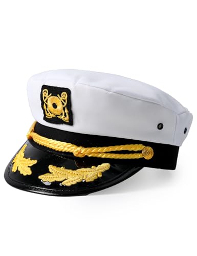 COSAVOROCK Herren Marine Admiral Hut Erwachsene Yacht Matrose Kappe weiß COSAVOROCK Herren Marine Admiral Hut Erwachsene Yacht Matrose Kappe weiß von COSAVOROCK