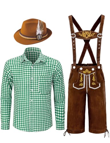 COSAVOROCK Oktoberfest Kostüm Herren Deutsche Bayerische Lederhose Outfit Grün XXL COSAVOROCK Oktoberfest Kostüm Herren Deutsche Bayerische Lederhose Outfit Grün XXL von COSAVOROCK