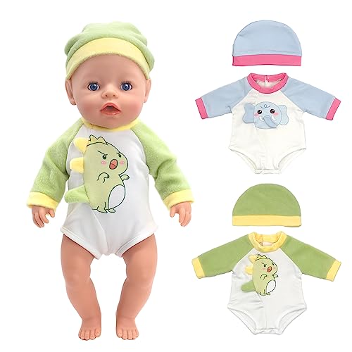 COSDOLL Puppenkleidung für Babypuppen 35-40 cm - Schön Strampler mit Hut 2er-Pack von COSDOLL