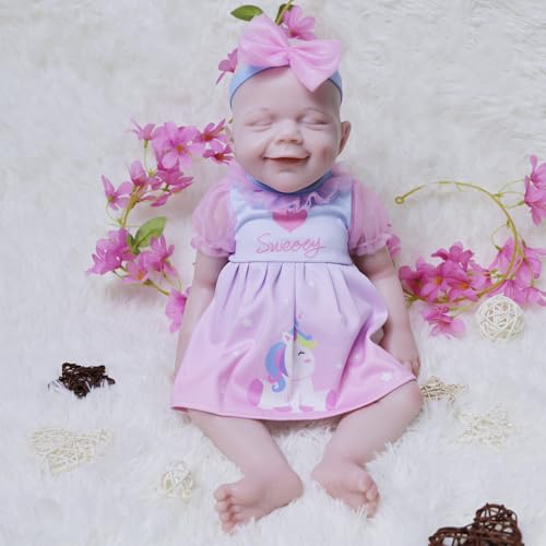 COSDOLL Reborn Baby Vollsilikon Lebensecht - 47cm Silikon Baby Puppe Mädchen, Geschenke für Mädchen Junge Kinder 6+ von COSDOLL