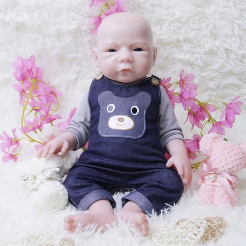 COSDOLL Silikon Baby Puppe Junge - 45cm Lebensechte Babypuppen Reborn Baby Vollsilikon Lebensecht, Geschenk für Kinder, Jungen, Mädchen 6+ COSDOLL Silikon Baby Puppe Junge - 45cm Lebensechte Babypuppen Reborn Baby Vollsilikon Lebensecht, Geschenk für Kinder, Jungen, Mädchen 6+ von COSDOLL