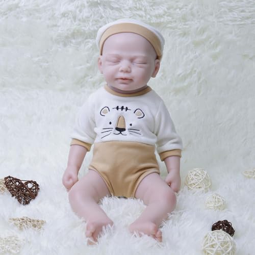 COSDOLL Silikon Reborn Puppe Jungen 46 cm - Lebensechte Babypuppen Realistische Kinderpuppe Baby Doll Vollsilikon, Geschenke Für Mädchen Kinder 6+ von COSDOLL