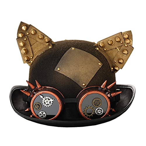 COSDREAMER Damen Herren Glasflasche Kuppel Steampunk Kostüm Gothic Zylinder Halloween Totenkopf Hut (F) von COSDREAMER