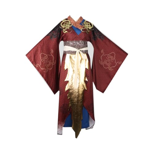 COSDREAMER Damen Japanischer Kimono Yukata Cosplay Kostüm Halloween Verkleidung (Weinrot, M) von COSDREAMER