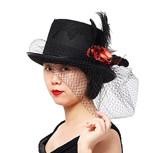 COSDREAMER Damen und Herren, Gothic-Stil, Steampunk, viktorianischer Schleier, Schwarz, 58 cm’ COSDREAMER Damen und Herren, Gothic-Stil, Steampunk, viktorianischer Schleier, Schwarz, 58 cm’ von COSDREAMER