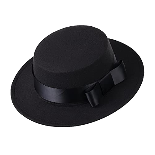COSDREAMER Erwachsenenkostüm Spanischer Hut Schwarz Rot Matador Hut Sombrero(Schwarz 1) von COSDREAMER