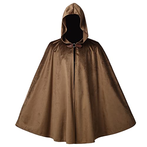 COSDREAMER Herren Kostüm Umhang - Renaissance Mittelalter (Braun, XXL) von COSDREAMER