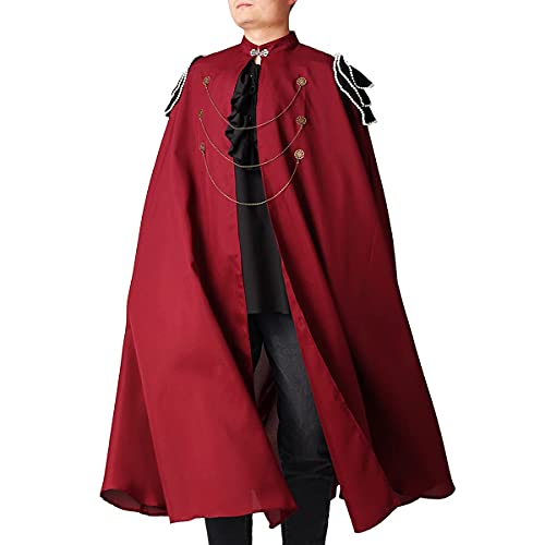Herren Kostüm Umhang Hexenumhang Renaissance Mittelalter Umhang (Weinrot) (Weinrot, M) (Weinrot, M) von COSDREAMER