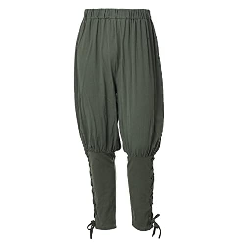 COSDREAMER Herren Mittelalterhose Wikinger Piraten Kostümhose Grau XL von COSDREAMER