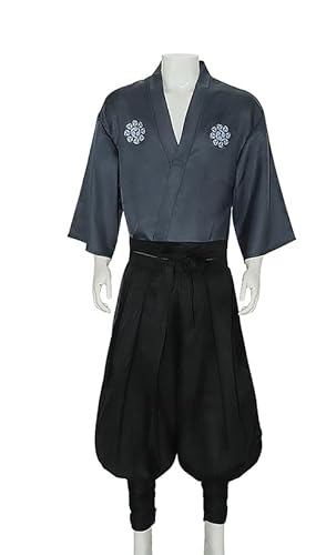 COSDREAMER Japanischer Kimono-Bademantel für Herren, Maruthil-Cosplay-Kostüm, Tanz-Yukata (Schwarz, C, M) von COSDREAMER