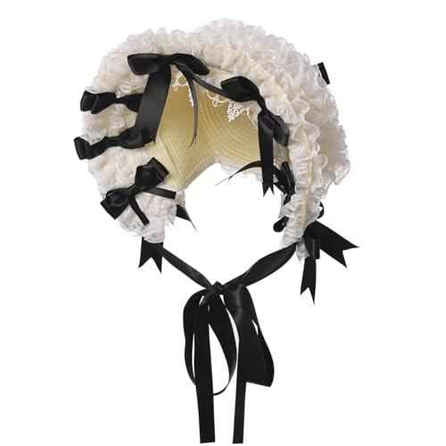 COSDREAMER Mädchen Frauen Viktorianische Hauben Spitze Blumen Tee Party Hüte, C, Einheitsgröße COSDREAMER Mädchen Frauen Viktorianische Hauben Spitze Blumen Tee Party Hüte, C, Einheitsgröße von COSDREAMER