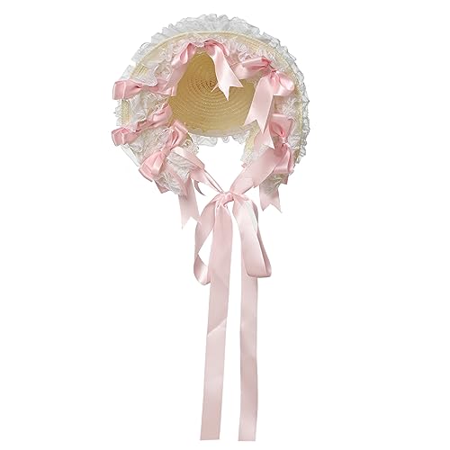 COSDREAMER Mädchen Frauen Viktorianische Hauben Spitze Blumen Tee Party Hüte rosa von COSDREAMER