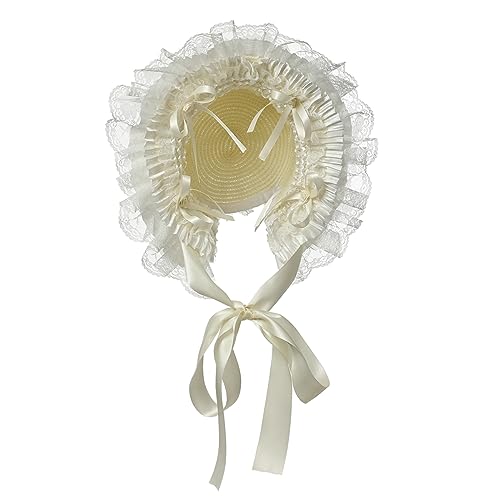 COSDREAMER Mädchen Frauen Viktorianische Hauben Spitze Blumen Tee Party Hüte weiß COSDREAMER Mädchen Frauen Viktorianische Hauben Spitze Blumen Tee Party Hüte weiß von COSDREAMER