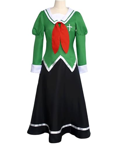 COSDREAMER Schuluniform, japanisches Anime, Cosplay, klassische Studentin, Matrosenuniform, Hemd, Uniform, Anime, Cosplay (02 - Grün und Schwarzrot, L) von COSDREAMER