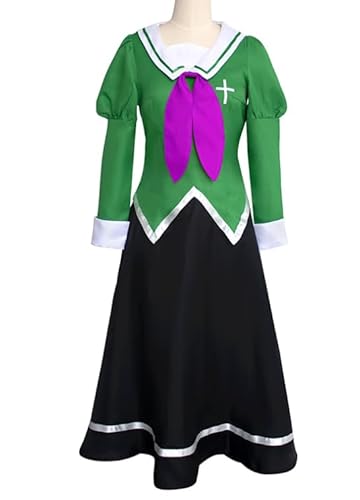 COSDREAMER Schuluniform, japanisches Anime, Cosplay, klassische Studentin, Matrosenuniform, Hemd, Uniform, Anime, Cosplay (03-grün und schwarz lila, S) von COSDREAMER