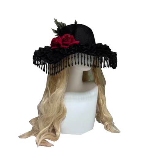 COSDREAMER Uni Gothic Steampunk Top Hüte Halloween Party Schleier Feder Hut COSDREAMER Uni Gothic Steampunk Top Hüte Halloween Party Schleier Feder Hut von COSDREAMER