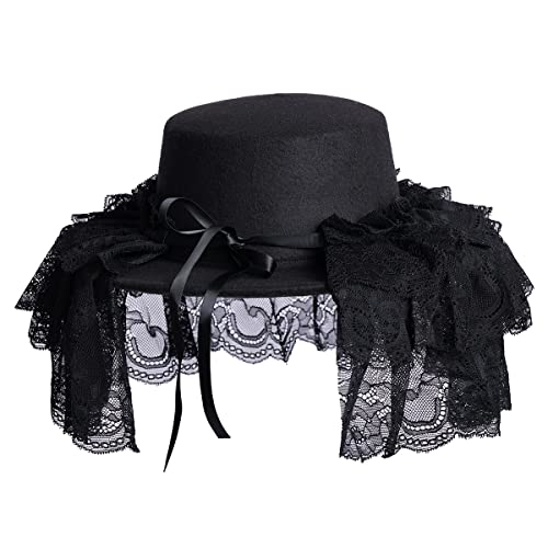 COSDREAMER Viktorianischer Hut für Damen, Gothic-Stil (Schwarz 1) von COSDREAMER